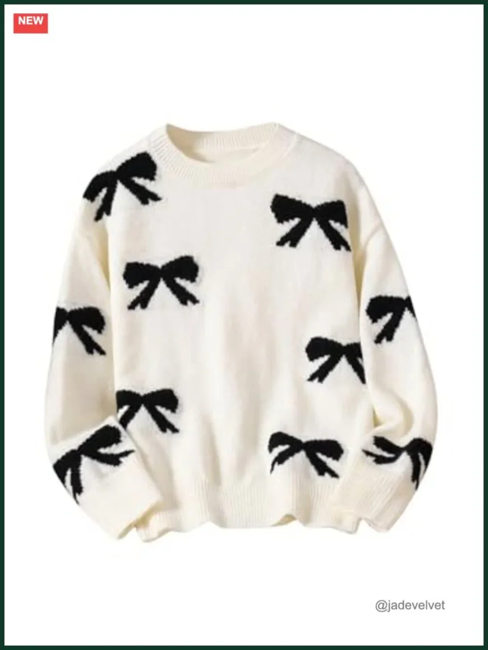 Girl's Bow Sweater Long Sleeve Drop Shoulder Loose Pullover Top